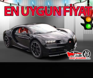 Bugatti Chiron 8.0 Parlak Siyah Araç Renk Değişimi