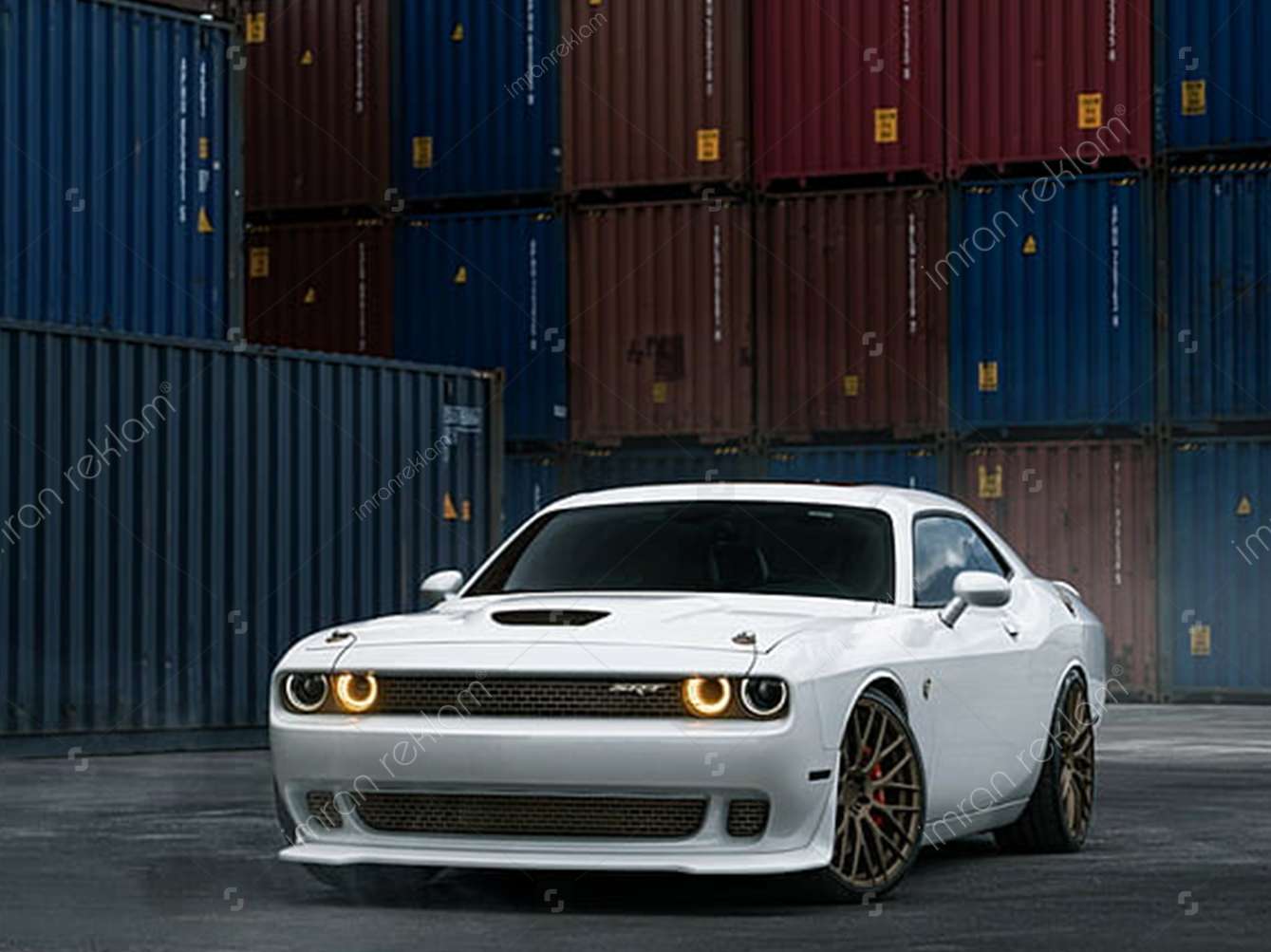 Dodge-Challenger-SRT-Hellcat-Beyaz-Araç-Renk-Değişimi-Gorselleri