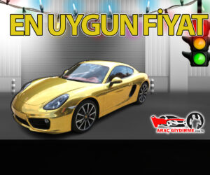 Porsche Cayman Gold Araç Renk Değişimi